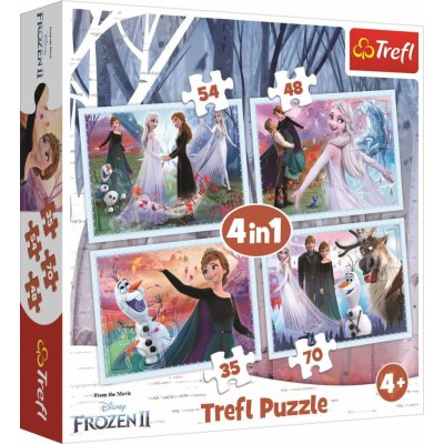 Trefl Frozen 2 Ledové království v magickém lese 4v1 35 48 54 70 dílků – Zbozi.Blesk.cz