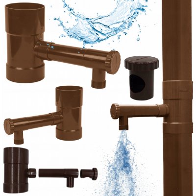 Bradas Sběrač dešťové vody s ventilem 90 mm hnědý – Sleviste.cz