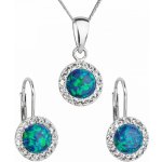 Pavona Sada šperků se syntetickým opálem a krystaly Preciosa náušnice a přívěsek zelené kulaté 39160.1 – Zboží Mobilmania