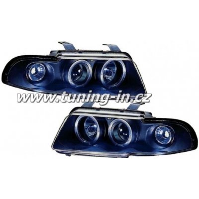 Audi A4 B5 99-01 - Přední čiré Angel Eyes projektory BLACK – Sleviste.cz