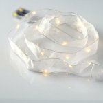 ACA Lighting bílá stuha 20 LED dekorační řetěz WW stříbrný měďený drát na baterie 3xAA IP20 2m+10cm 1.2W X01201118 – Zboží Mobilmania