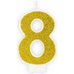 PartyDeco svíčka malá zlatá číslo 8 – Sleviste.cz