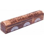 Nefertitis Truhlička a stojánek dřevo na vonné tyčinky Mandala cca 30 cm – Zboží Dáma
