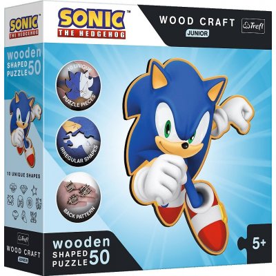 TREFL Wood Craft Junior Chytrý Ježek Sonic 50 dílků – Zboží Mobilmania