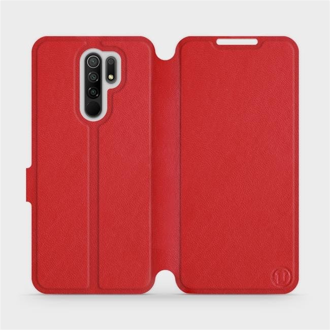 Pouzdro Mobiwear Luxusní flip Xiaomi Redmi 9 kožené Červené