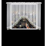 Dekorační krátká oblouková záclona s řasící páskou se zirkony LEONA bílá 400x145 cm MyBestHome – Zboží Mobilmania