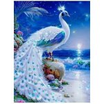 NORIMPEX Diamantové malování Bílý páv 30 x 40 cm – Sleviste.cz