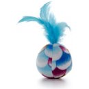 JK plyšový míček s modrým pírkem 4,5cm