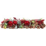 MagicHome Vianoce Ikebana MagicHome Vánoce přírodní adventní krémová 44x15x9 cm – Hledejceny.cz