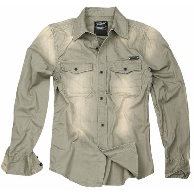 Brandit Denimshirt Hardee olivově šedá – Zboží Dáma