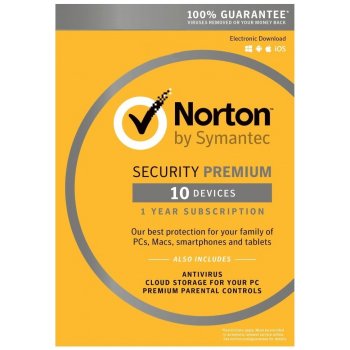 Symantec Norton Security PREMIUM 3.0 25GB 10 lic. 12 mes. ESD (21358343)