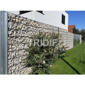 Sypaný gabionový plot / ZINEK / kompletní sada 2x panel, 2x sloupek, háčky, šrouby / délka 2500 mm