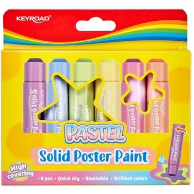 Keyroad tuhé temperové barvy pastel sada 6 ks