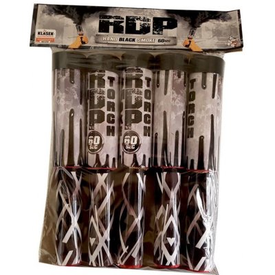 Klásek pyrotechnics Trhací dýmová pochodeň RDP Černá set 5 ks
