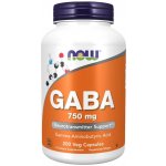 Now Foods GABA kyselina gama-aminomáselná 750 mg 200 rostlinných kapslí – Hledejceny.cz