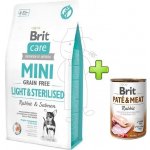 Brit Care Mini Grain-free Light & Sterilised Rabbit & Salmon 2 kg – Zboží Mobilmania