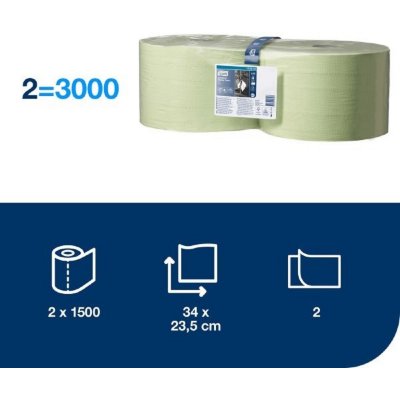 Tork 129243 W1 dvouvrstvá zelená 1500 útržků – Hledejceny.cz