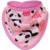Akuku dětský bryndáček-šátek panda růžová