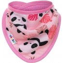 Akuku dětský bryndáček-šátek panda růžová