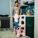 Family scl Montessori učící věž s motivem auta 3v1 Bílá Růžová – Zboží Dáma