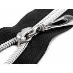 Spirálový zip se stříbrnými zoubky šíře 7 mm délka 75 cm - 322 černá – Hledejceny.cz