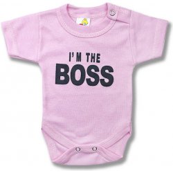 BABY´S WEAR Body pro miminka krátký rukáv Boss růžové