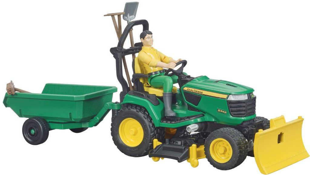 Bruder 62104 BWORLD Zahradní traktor John Deere X949 s figurkou a  příslušenstvím od 429 Kč - Heureka.cz