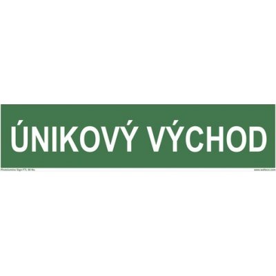 Výstražná tabulka "Únikový východ" 200x50 mm, fotoluminiscenční – Hledejceny.cz