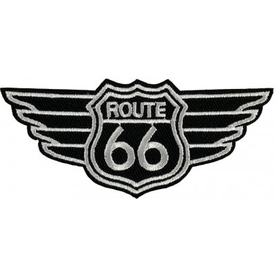 Nažehlovací nášivka ROUTE 66 Black Wings Rozměr: 10 x 4 cm – Zboží Dáma