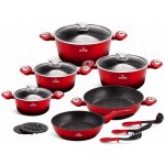 Zilner Sada nádobí s mramorovým povrchem ZL 8520 CHERRY RED NOIR 15 ks – Zboží Dáma