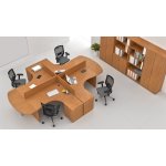 NABYTEK-DESIGNOVY.CZ - ZE 4.12P 11 Sestava kancelářského nábytku Komfort 4.12 buk – Zboží Dáma