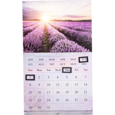 obraz nástěnný kalendář levandulové pole 30×50×1,8cm – Zboží Mobilmania