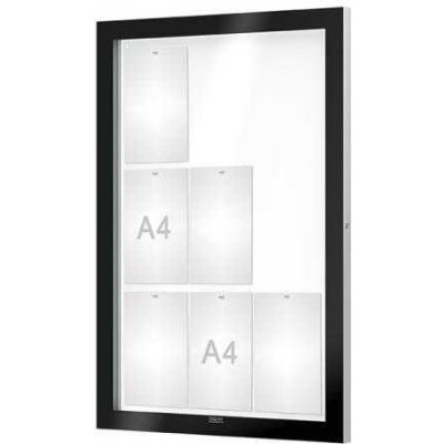 PROCITY Venkovní černá moderní vitrína Edge, 9 x A4 – Zboží Živě