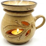 Keramikaportal aroma lampa keramickávyřezávaná s velkou mističkou písková 7 x 6 cm – Zboží Dáma