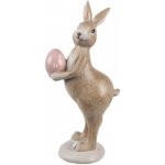Dekorace hnědý králík s růžovým vajíčkem 6*8*18 cm – Hledejceny.cz