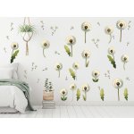 Nalepte.cz Pampelišky ve větru samolepka na zeď arch 75 x 50 cm – Zboží Dáma