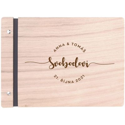 wooden moment Album s textovým věnečkem Velikost: A4, Typ vazby: Šroubovaná vazba, Barva papírů: Černé – Zboží Živě