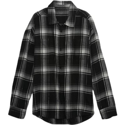 GAP LS Flannel dívčí košile černá – Zboží Dáma