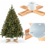 Lebula - Stojan na vánoční stromek dřevěný kovový bílý dekorativní – Zbozi.Blesk.cz