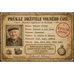 Bezvadary.cz | Retro průkaz držitele volného času s vlastní fotografiíA3 42x30cm rp19 – Hledejceny.cz