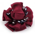 Prima-obchod brož saténový květ s broušenými kamínky 6 bordó 108296 – Sleviste.cz