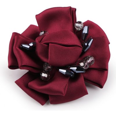 Prima-obchod brož saténový květ s broušenými kamínky 6 bordó 108296 – Sleviste.cz