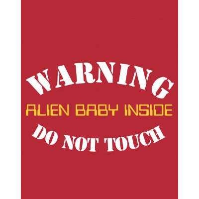 Bezvatriko tričko Warning Alien baby inside červená – Zboží Mobilmania