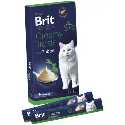 Brit Premium by Nature Cat Creamy Treats with Rabbit 6 x 15 g – Sleviste.cz