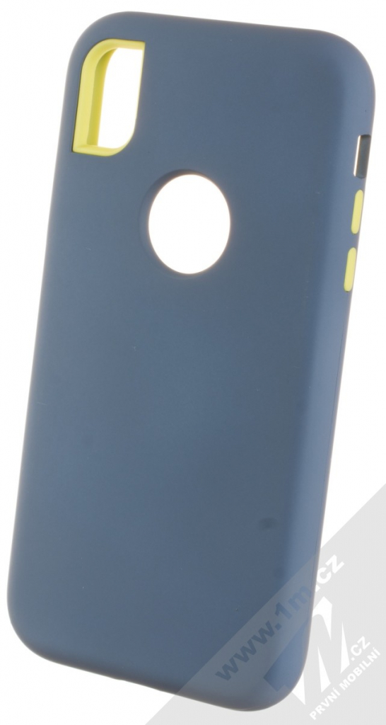 Pouzdro Sligo Defender Solid Apple iPhone XR tmavě modré limetkově zelené