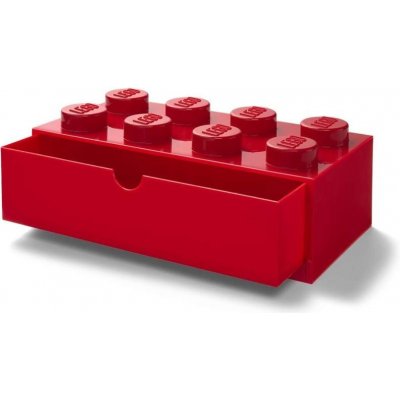 Úložný box LEGO stolní 8 se zásuvkou - červený
