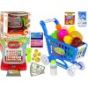 Dětský obchůdek Lean Toys Dětská pokladna vozík + potraviny