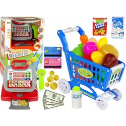 Lean Toys Dětská pokladna vozík + potraviny