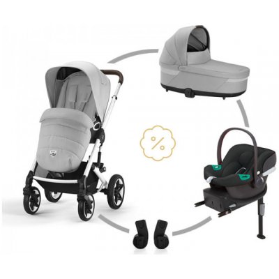 Cybex SET TALOS S LUX + korba + adaptéry + autosedačka + základna LAVA GREY 2024