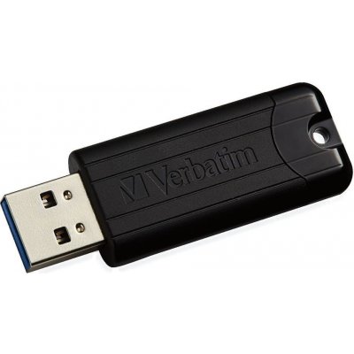 Flashdisk Verbatim Store'n' Go PinStripe 64GB Flashdisk, 64GB, USB 3.0, černý 49318